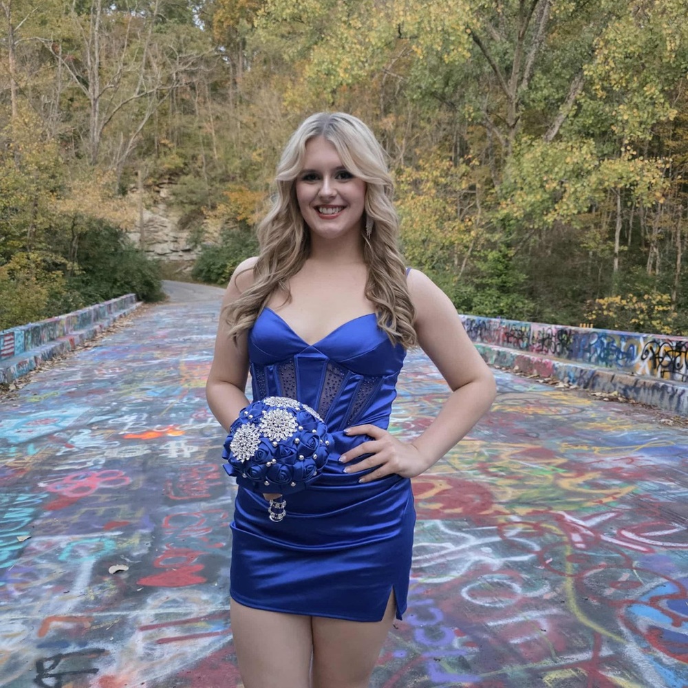 B Darlin Royal Blue Mini Dress